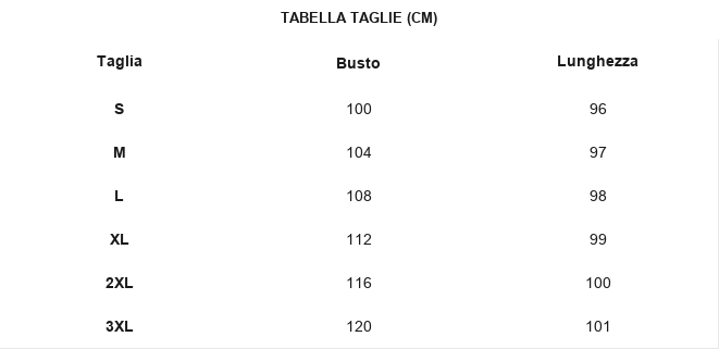 TABELLA TAGLIE