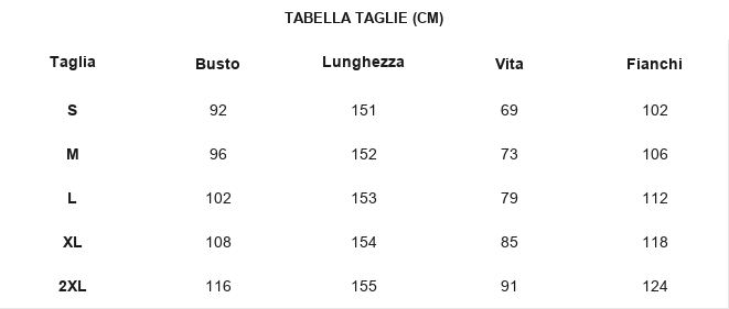 TABELLA TAGLIE
