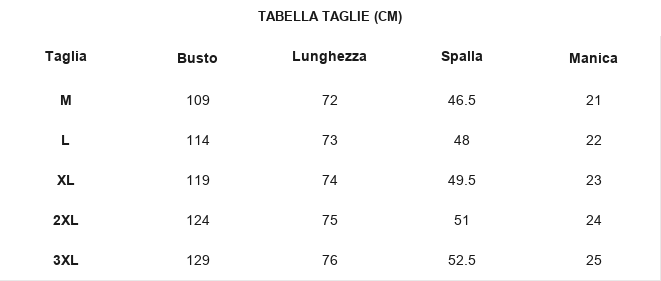 TABELLA TAGLIE