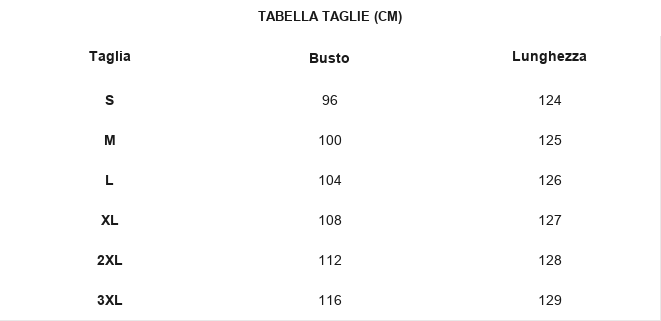 TABELLA TAGLIE