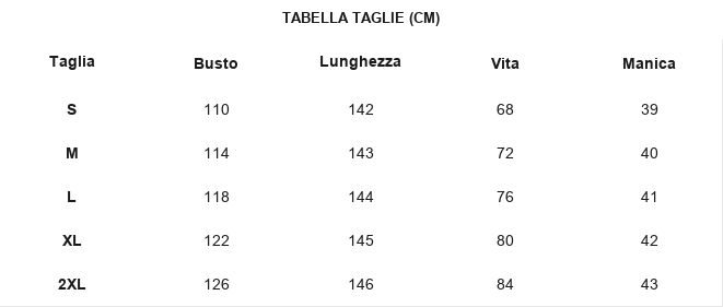 TABELLA TAGLIE