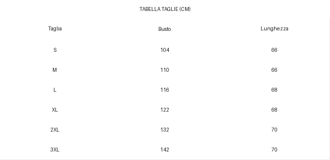 TABELLA TAGLIE